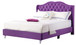 Queen Elegant Transitional Upholstered Bed - Purple
