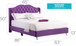 Queen Elegant Transitional Upholstered Bed - Purple