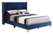 Queen Upholstered Bed - Navy Blue