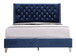 Queen Upholstered Bed - Navy Blue