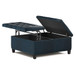 Harrison - Coffee Table Storage Ottoman - Distressed Dark Blue