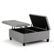 Ellis - Coffee Table Storage Ottoman - Dove Gray