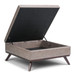 Owen - Square Coffee Table Storage Ottoman - Distressed Gray Taupe
