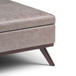 Owen - Square Coffee Table Storage Ottoman - Distressed Gray Taupe