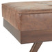 Pierce - Mid Century Ottoman Bench - Distressed Umber Brown
