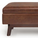 Owen - Small Rectangular Storage Ottoman - Distressed Saddle Brown