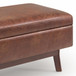 Owen - Small Rectangular Storage Ottoman - Distressed Saddle Brown