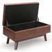 Owen - Small Rectangular Storage Ottoman - Distressed Saddle Brown