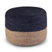 Lydia - Round Pouf - Navy / Natural