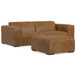Rex - 2 Seater Sofa And Ottoman - Brown