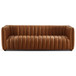 April - Mid-Century Modern Luxury Tight Back Leather Couch - Brown / Cognac / Rustic