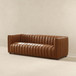 April - Mid-Century Modern Luxury Tight Back Leather Couch - Brown / Cognac / Rustic