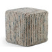 Zoey - Woven Cube Pouf - Silver