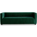 Dominic - Channel Tufted Velvet Sofa - Dark Green