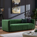 Dominic - Channel Tufted Velvet Sofa - Dark Green