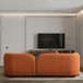Donna - Japandi Style Boucle Sofa - Brown / Burnt Orange / Orange