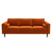 Amber - Mid-Century Modern Luxury Modern Velvet Sofa - Brown / Burnt Orange