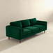 Amber - Mid-Century Modern Luxury Modern Velvet Sofa - Brown / Dark Green