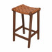 James - Mid-Century Modern Genuine Leather Counter Stool - Brown / Rustic