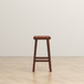 James - Mid-Century Modern Genuine Leather Counter Stool - Brown / Rustic