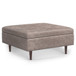 Shay - Mid Century Large Square Coffee Table Storage Ottoman - Gray