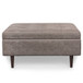 Shay - Mid Century Large Square Coffee Table Storage Ottoman - Gray
