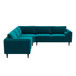 Amber - Velvet Corner Sectional Sofa - Teal
