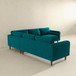 Amber - Velvet Corner Sectional Sofa - Teal