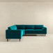 Amber - Velvet Corner Sectional Sofa - Teal