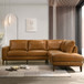 London - Leather Sectional Sofa Right Facing - Tan