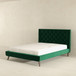 Dillon - Velvet Platform Bed Queen Size - Green