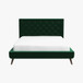 Dillon - Velvet Platform Bed Queen Size - Green
