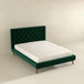 Dillon - Velvet Platform Bed Queen Size - Green