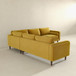 Amber - Velvet Corner Sectional Sofa - Yellow