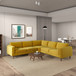 Amber - Velvet Corner Sectional Sofa - Yellow