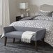 Accent Bench With Low Back And Flared Arms - Slate Blue