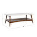 Mid - Century Modern Coffee Table Lower Shelf - Off White / Pecan