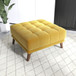 Addison - Square Upholstered Ottoman - Brown / Yellow