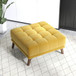 Addison - Square Upholstered Ottoman - Brown / Yellow