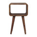 Mini Curved Open Bedside Table - Brown Oak