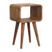 Mini Curved Open Bedside Table - Brown Oak