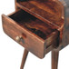 Mini Curved Bedside Table With Open Slot - Walnut