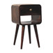 Mini Curved Nightstand With Lower Slot - Walnut