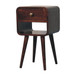 Mini Curved Nightstand With Lower Slot - Walnut