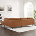 Lucco - Right Facing Sectional - Cognac Tan