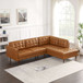 Lucco - Right Facing Sectional - Cognac Tan