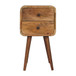 Mini Curved Nightstand - Oak