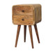 Mini Curved Nightstand - Oak