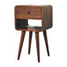 Mini Curve Lower Bedside Table - Chestnut