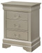 Louis Phillipe - 3 Drawer Nightstand - Silver Champagne